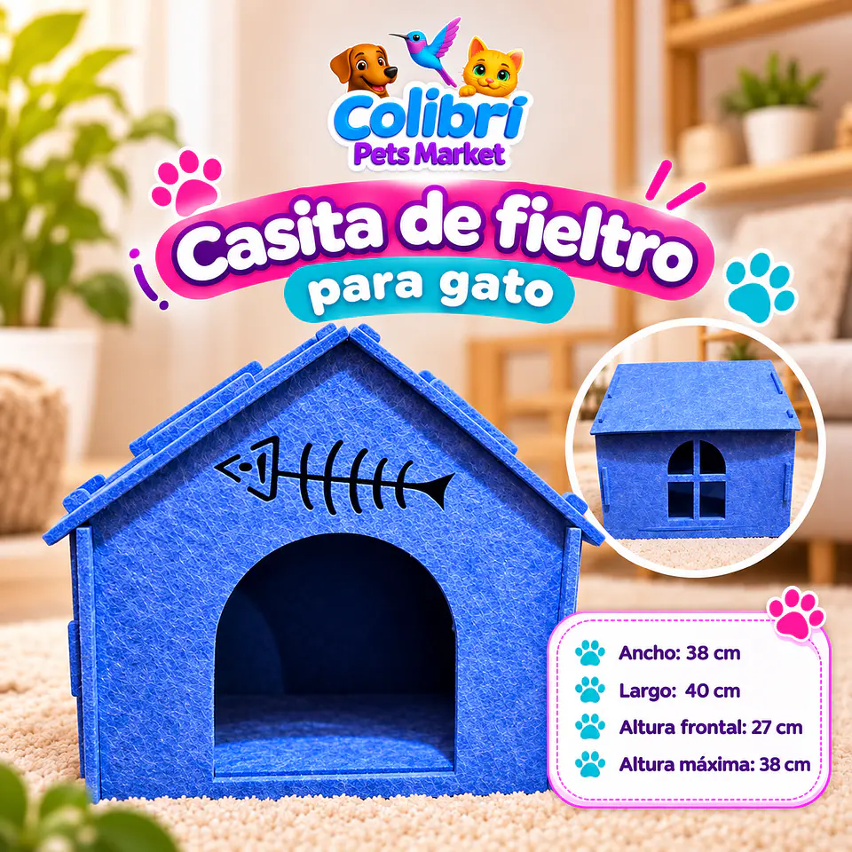 Casita de fieltro para gato 3