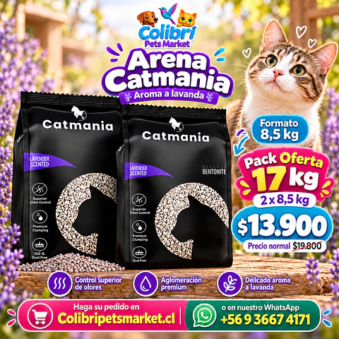 Pack arena Catmania lavanda - 17kg