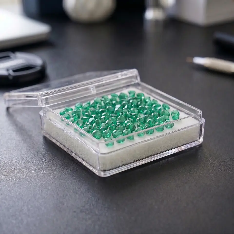 Calibrated Round Natural Emeralds (Per Ct) 1