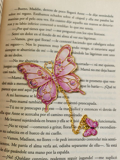 Marcapáginas mariposa rosada