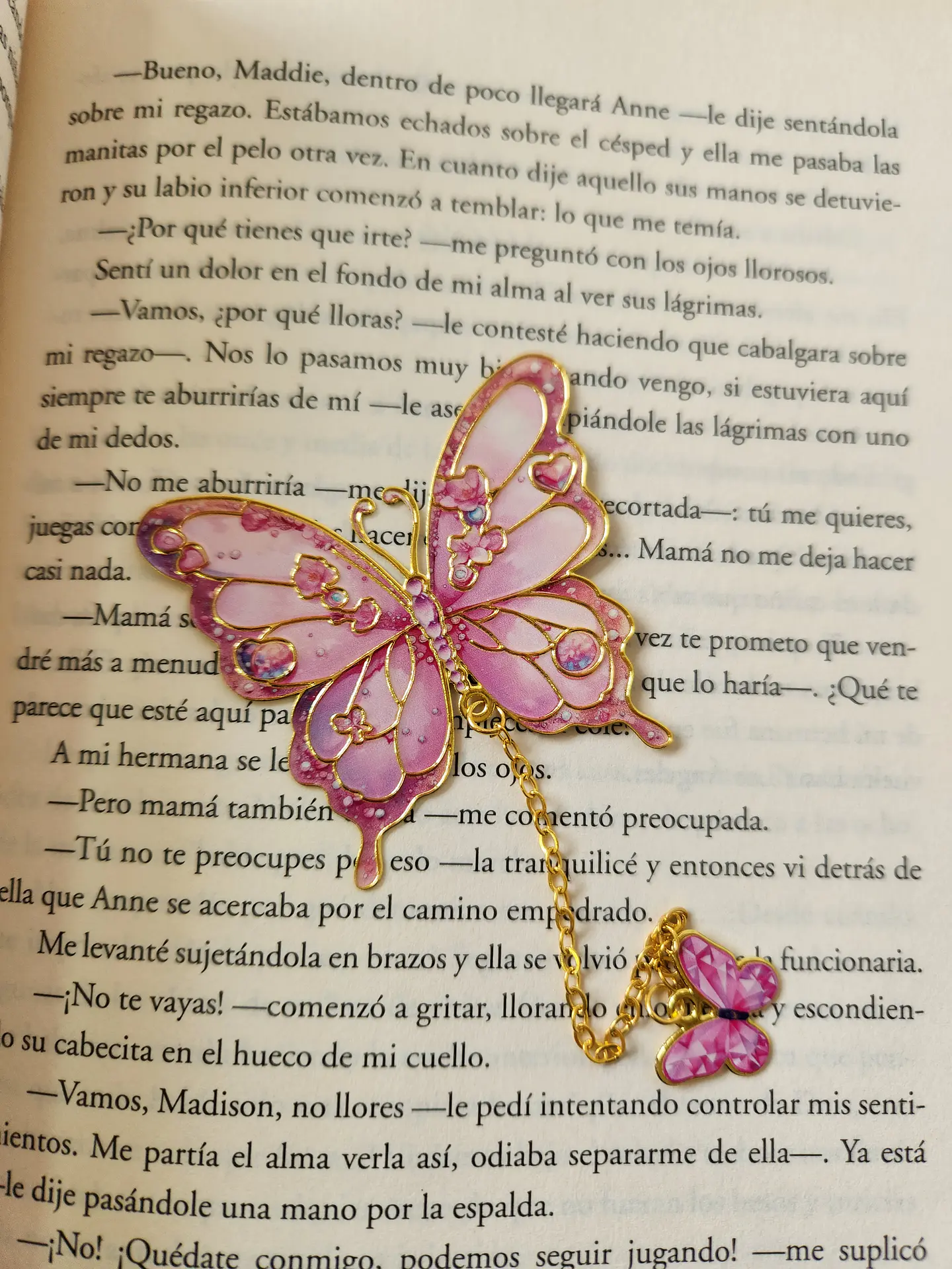 Marcapáginas mariposa rosada 1