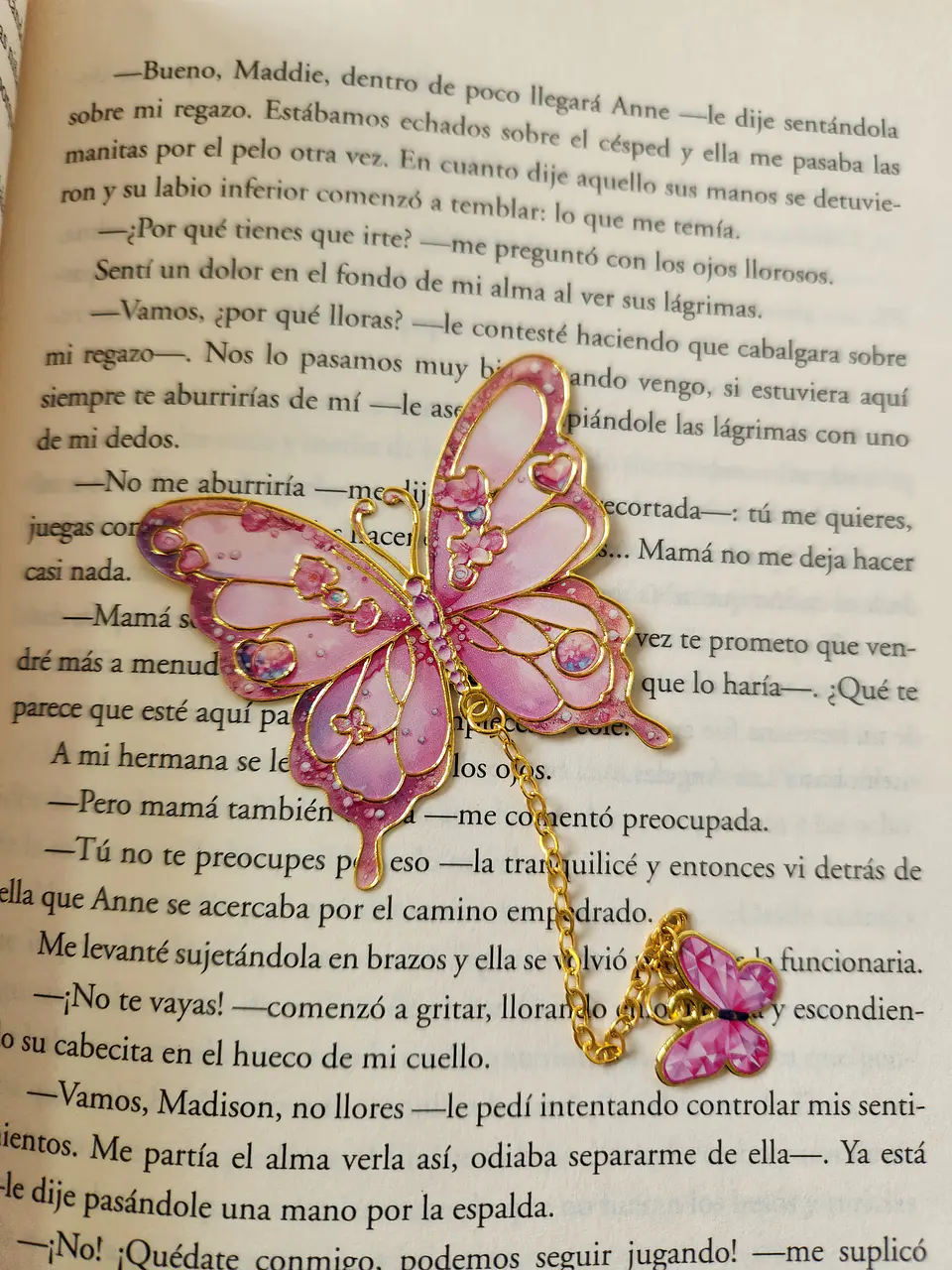 Marcapáginas mariposa rosada 1