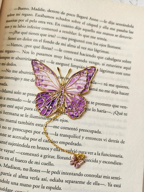 Marcapáginas mariposa morada