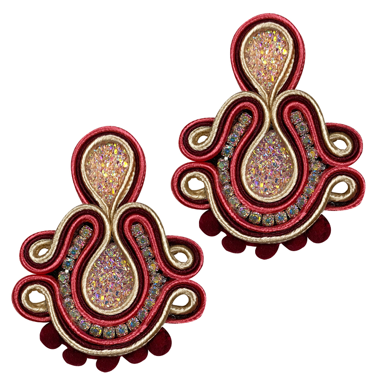 Aros coral pom pom 1