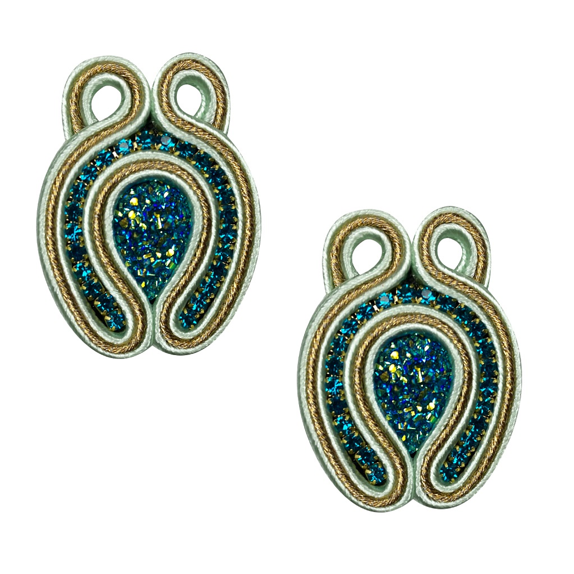 Aros verde escarchado 1