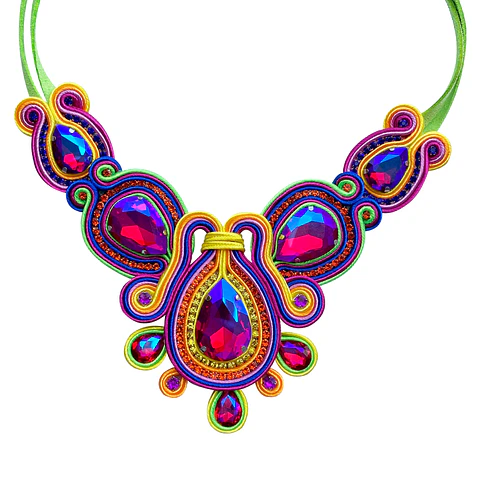 Collar Fucsia multicolor