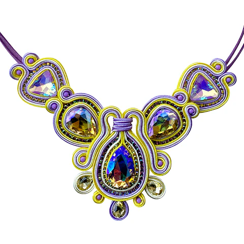 Collar Lila y Amarillo