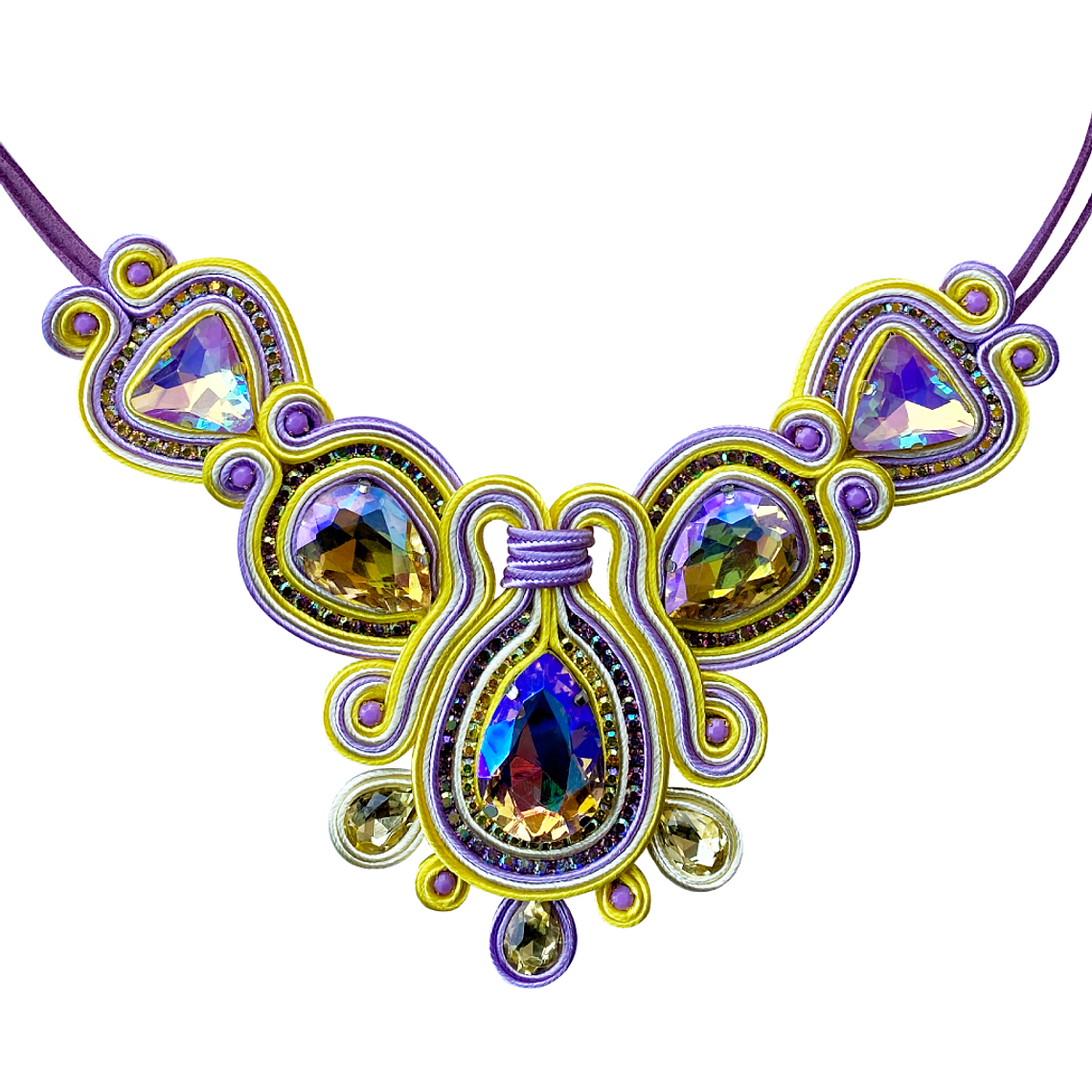 Collar Lila y Amarillo 1