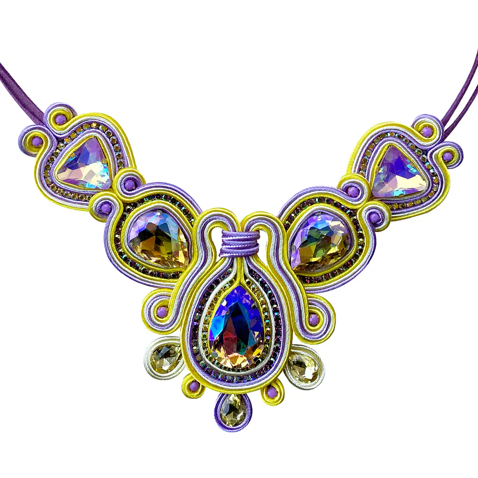 Collar Lila y Amarillo 1