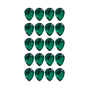 Strass Gota 13x18mm Verde Esmeralda