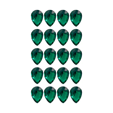 Strass Gota 13x18mm Verde Esmeralda