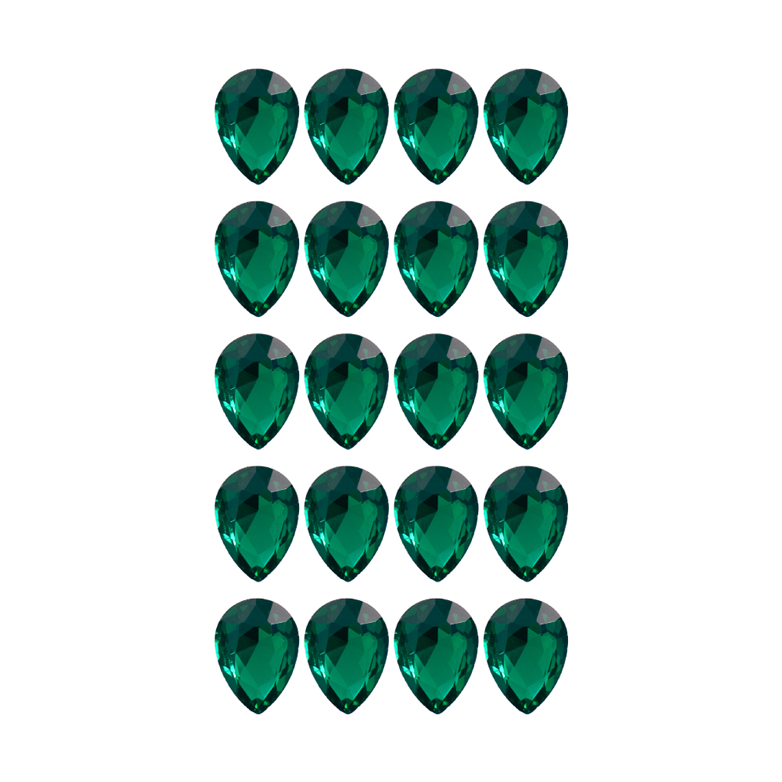 Strass Gota 13x18mm Verde Esmeralda 2