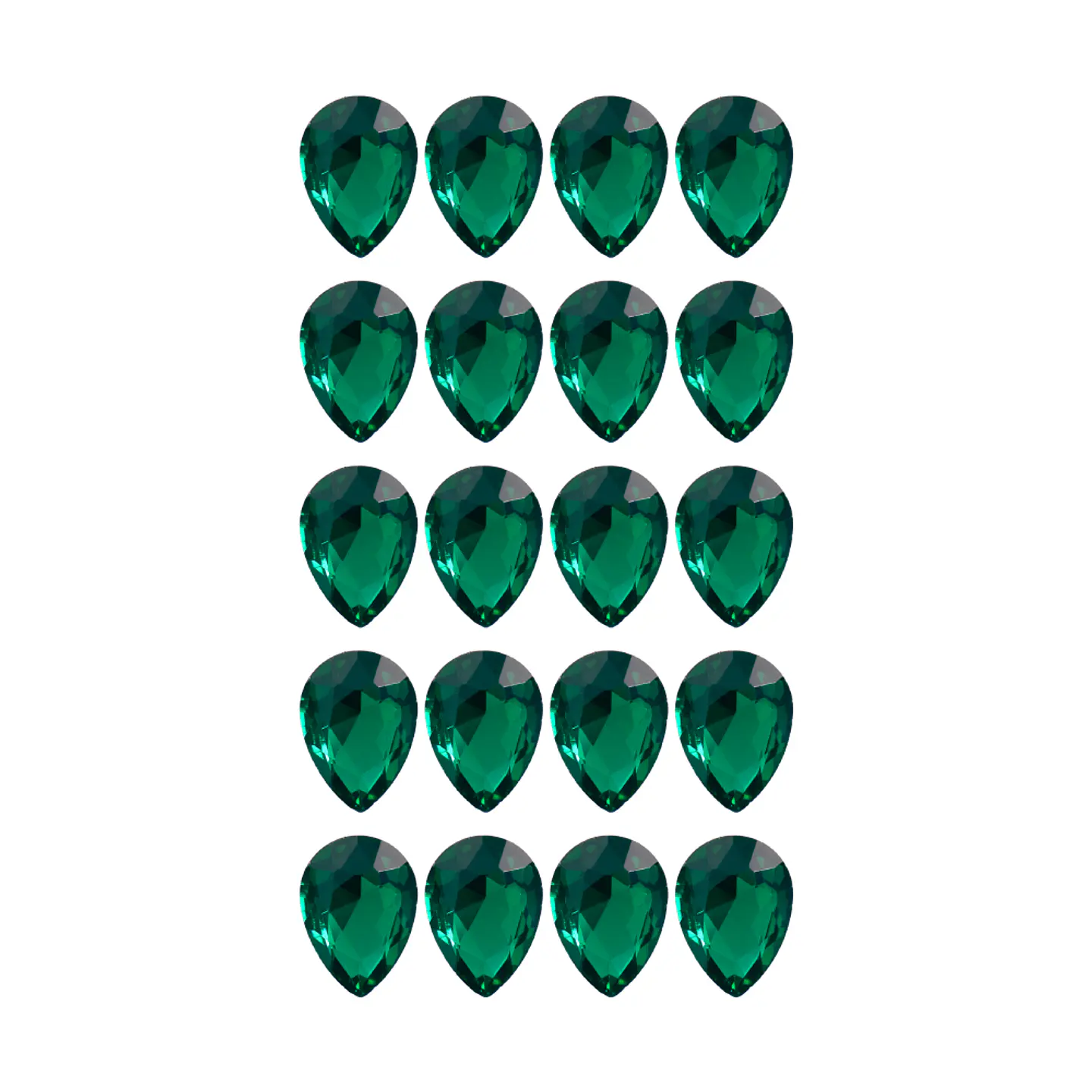Strass Gota 13x18mm Verde Esmeralda 2