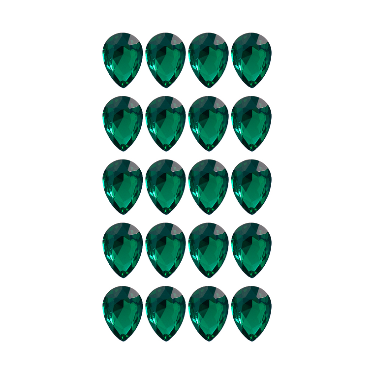 Strass Gota 13x18mm Verde Esmeralda 2