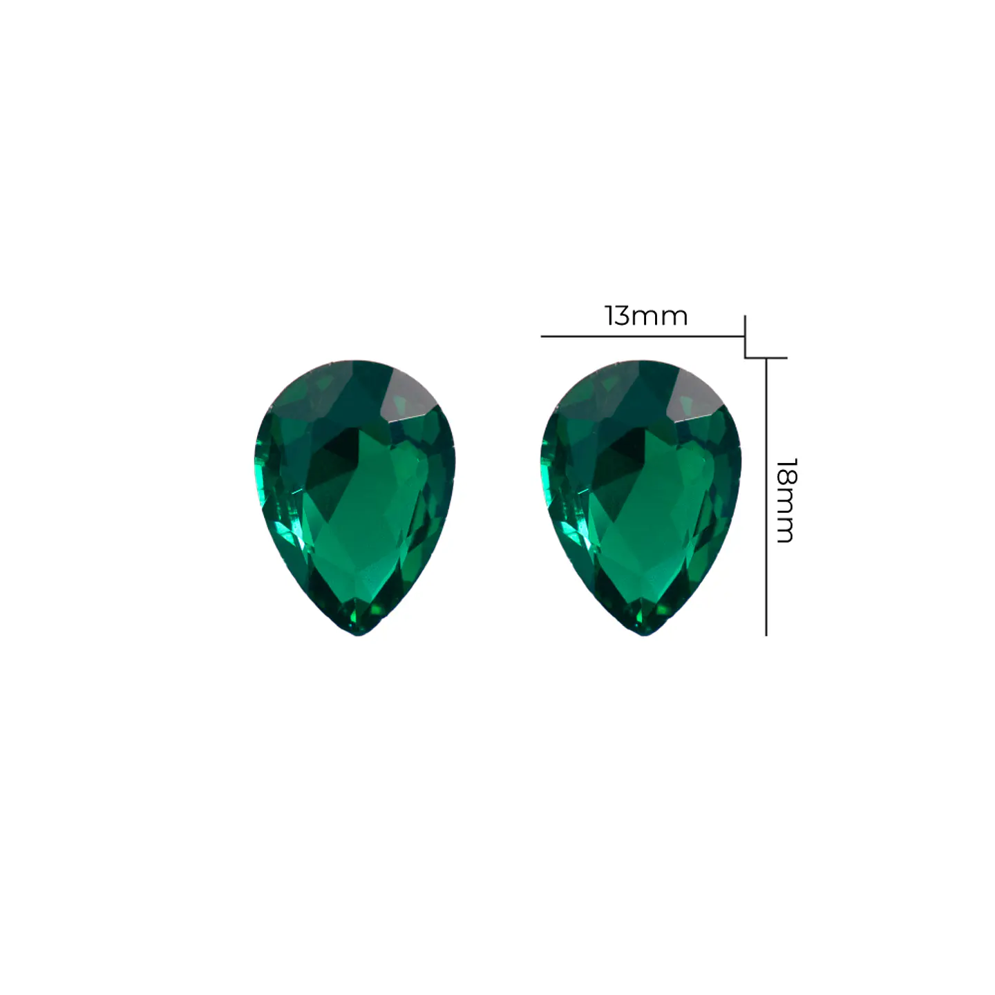 Strass Gota 13x18mm Verde Esmeralda 1