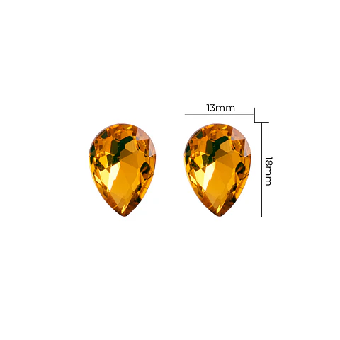 Strass Gota 13x18mm Amarillo Oro