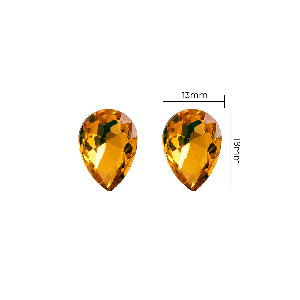 Strass Gota 13x18mm Amarillo Oro 1
