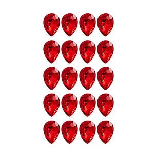 Strass Gota 13x18mm Rojo