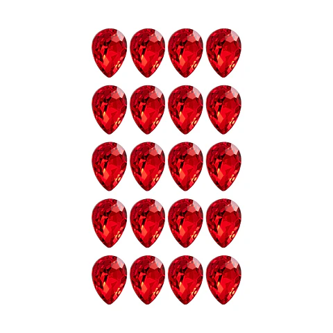 Strass Gota 13x18mm Rojo