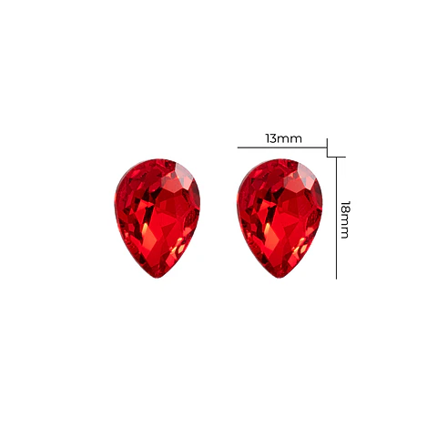 Strass Gota 13x18mm Rojo