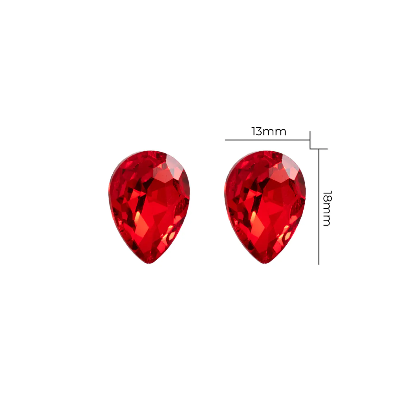 Strass Gota 13x18mm Rojo 1
