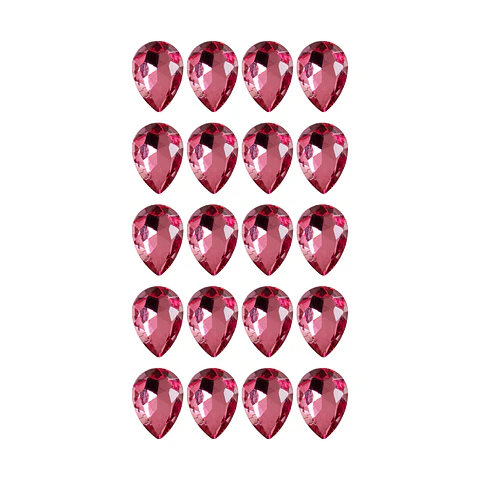 Strass Gota 13x18mm Rosado