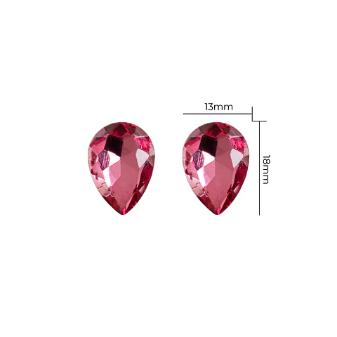Strass Gota 13x18mm Rosado