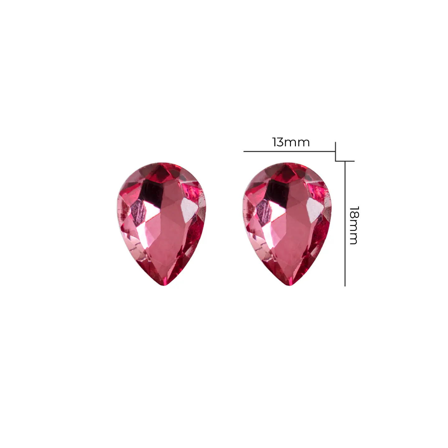 Strass Gota 13x18mm Rosado 1