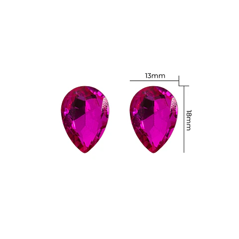Strass Gota 13x18mm Fucsia