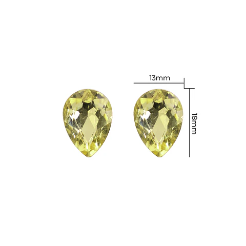 Strass Gota 13x18mm Amarillo Claro
