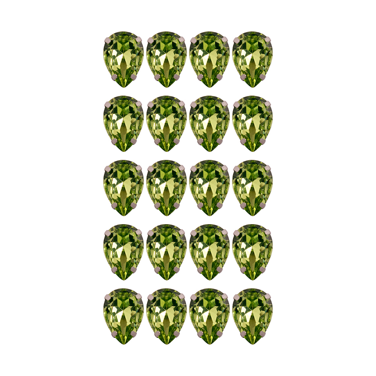 Strass Gota 13x18mm Verde 2