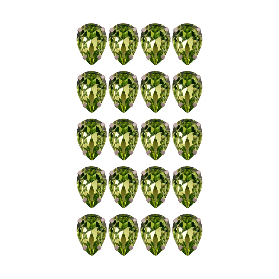 Strass Gota 13x18mm Verde 2