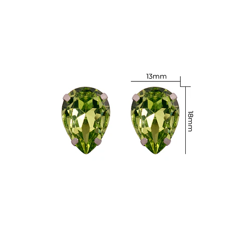 Strass Gota 13x18mm Verde