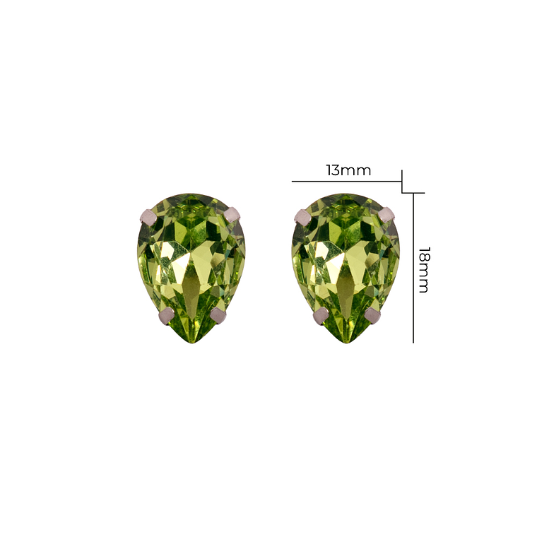 Strass Gota 13x18mm Verde 1