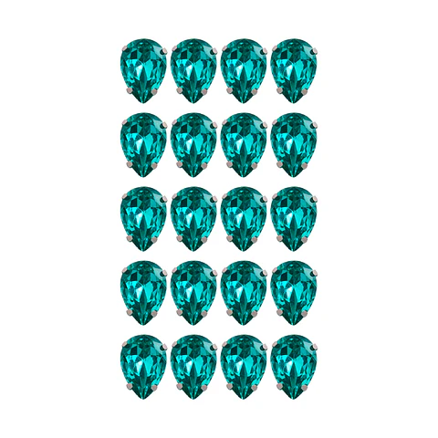 Strass Gota 13x18mm Turquesa