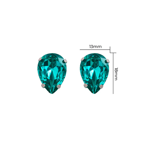 Strass Gota 13x18mm Turquesa