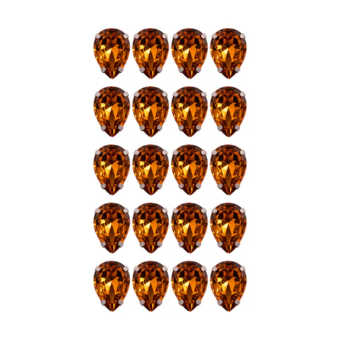 Strass Gota 13x18mm Ocre