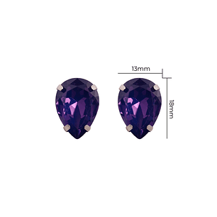 Strass Gota 13x18mm Morado