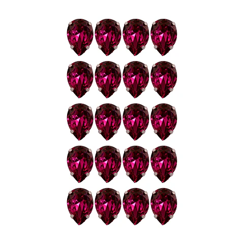 Strass Gota 13x18mm Magenta Oscuro