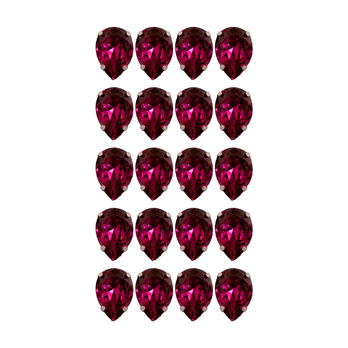 Strass Gota 13x18mm Magenta Oscuro 2