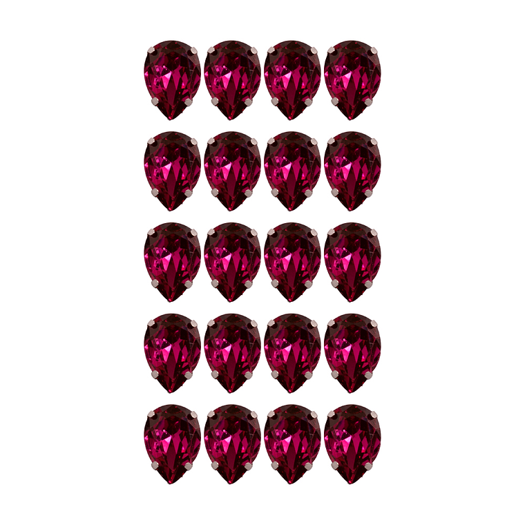 Strass Gota 13x18mm Magenta Oscuro 2