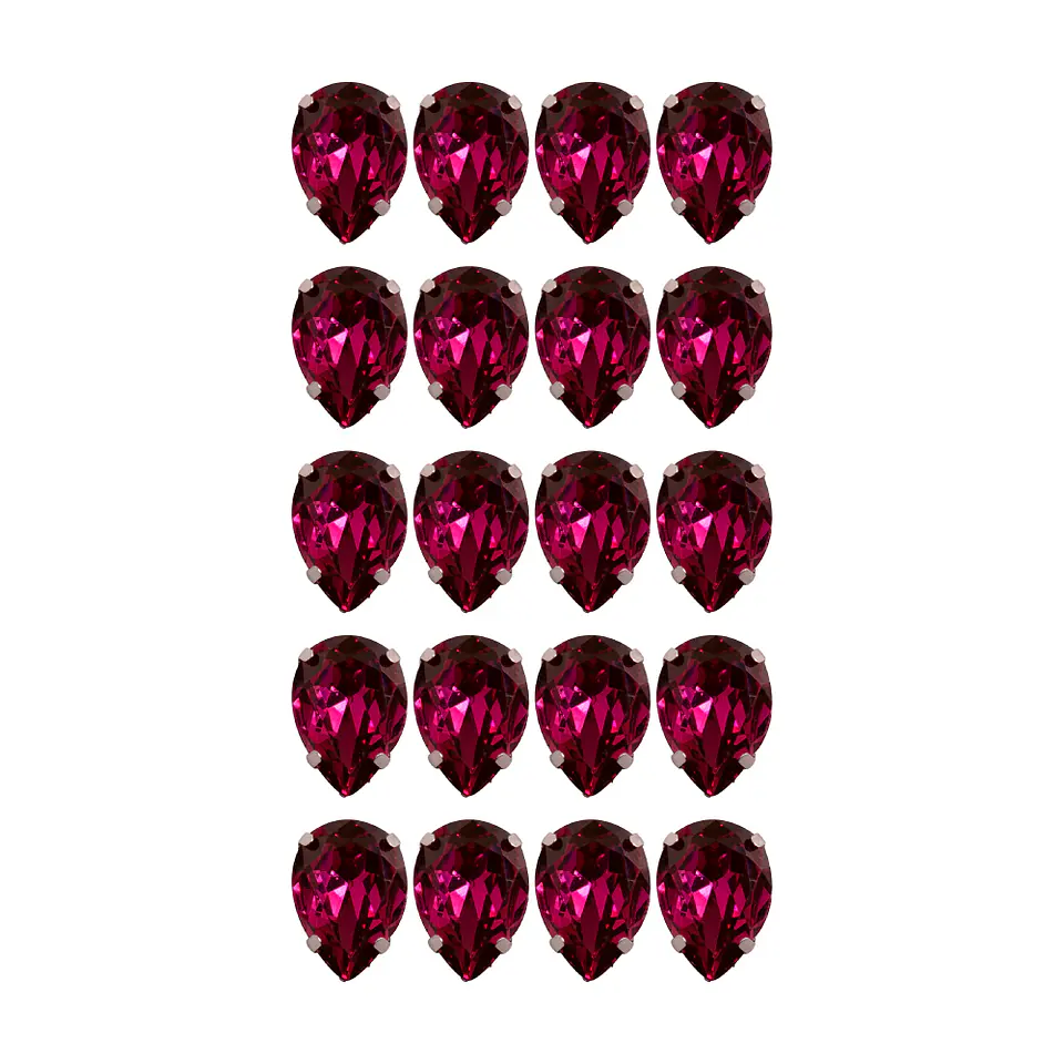 Strass Gota 13x18mm Magenta Oscuro 2