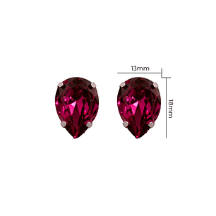 Strass Gota 13x18mm Magenta Oscuro