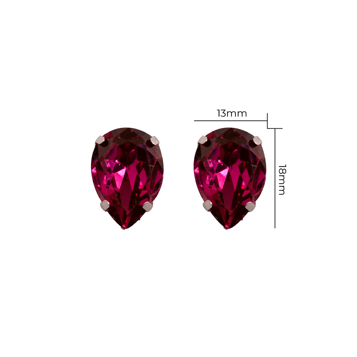 Strass Gota 13x18mm Magenta Oscuro 1