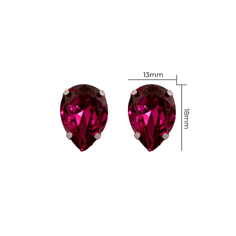 Strass Gota 13x18mm Magenta Oscuro 1