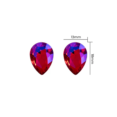 Strass Gota 13x18mm Fucsia Tornasolado