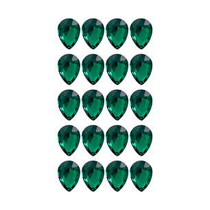 Strass Gota 10x14mm Verde Esmeralda