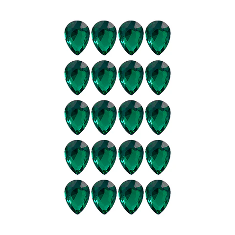 Strass Gota 10x14mm Verde Esmeralda