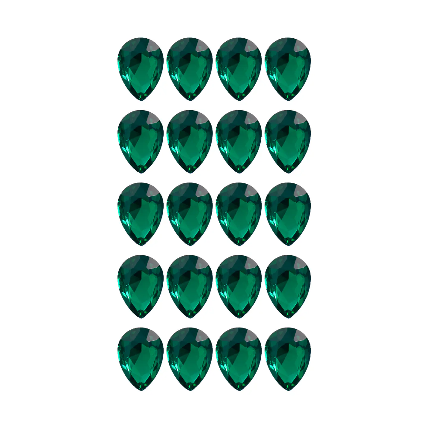 Strass Gota 10x14mm Verde Esmeralda 2
