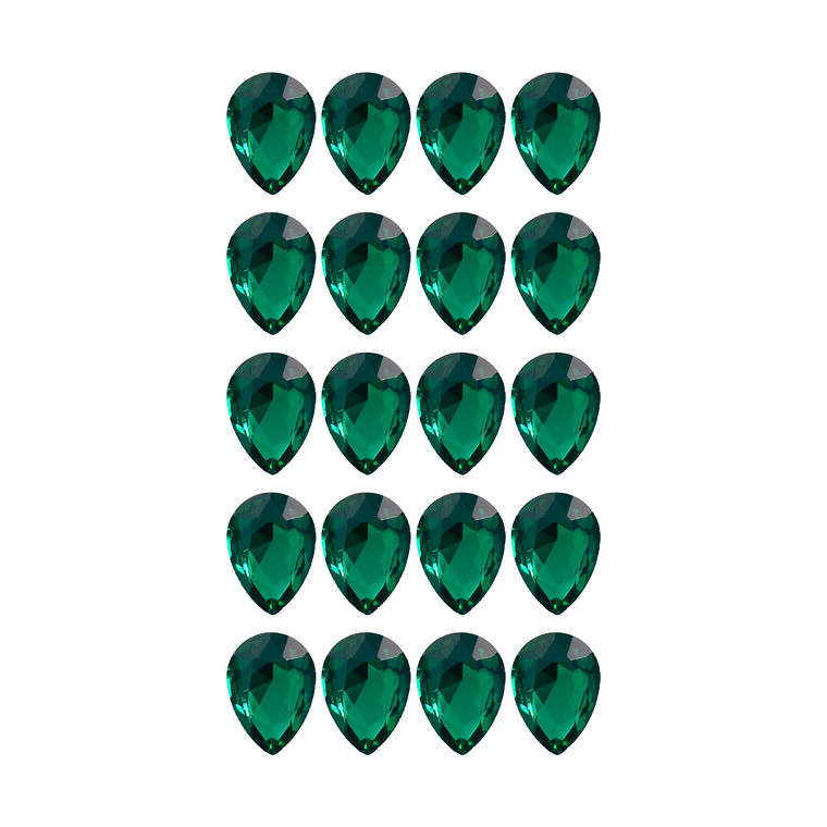 Strass Gota 10x14mm Verde Esmeralda 2